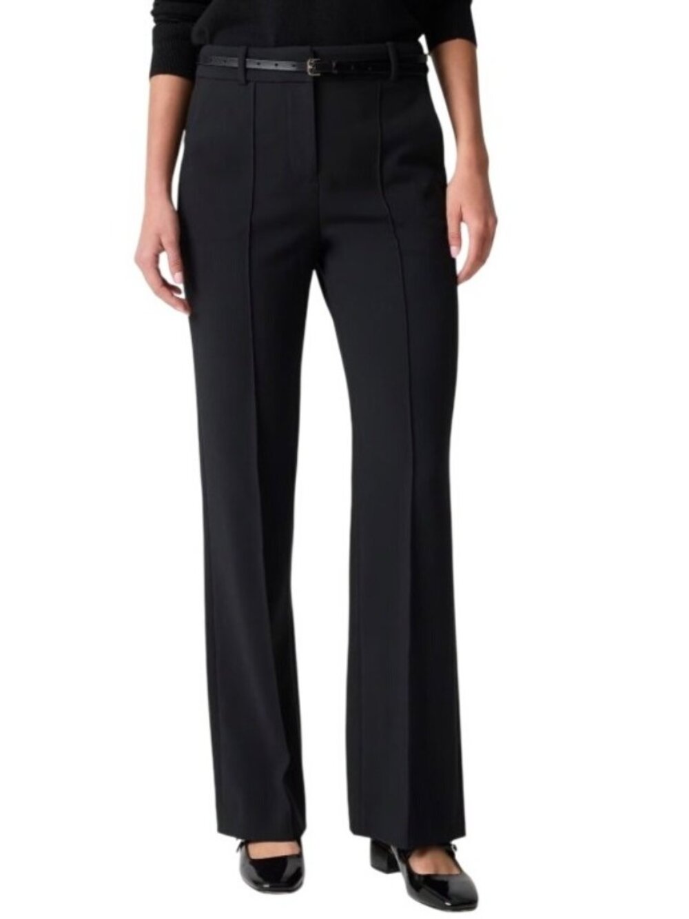 J Crew Refined Pintuck Pants~Size 8~Black Wide Leg High Waist Dress NWT L15 06